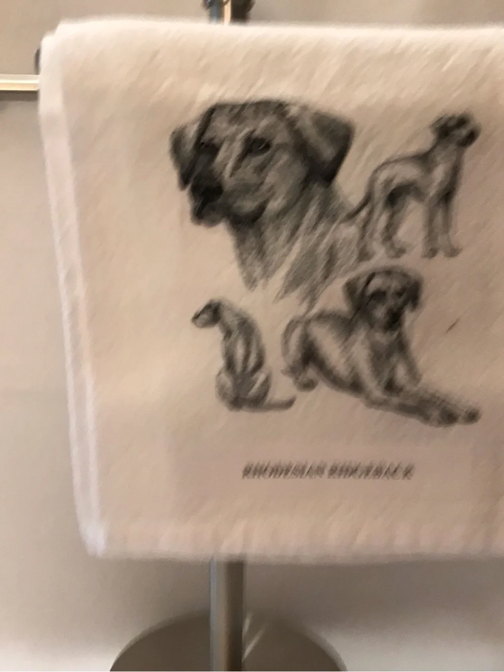 Rhodesian Ridgeback Machine Embroidered Dish Towel